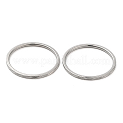 変色しない304ステンレススチールプレーンバンドリング  ステンレス鋼色  内径：18mm&nbsp;RJEW-I101-01C-P
