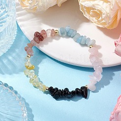 水瓶座守護宝石ストレッチブレスレット  チップ  内径：2-1/4インチ（5.65cm）&nbsp;BJEW-JB11108-01