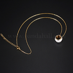 Женские ожерелья с подвеской в виде кольца из нержавеющей стали 304 с эмалью UA5273-1