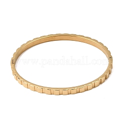 Bracciali rigidi da donna in acciaio inossidabile 304 con cerniera e texture.&nbsp;SA-CBAC920-18G