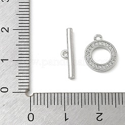 Messing Micro Pave klare Zirkonia Knebelverschlüsse&nbsp;CU-CBAC675-06P