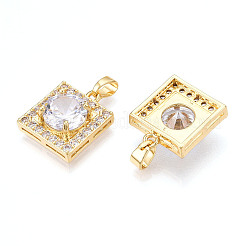 Латунные микро проложить кубического циркония подвески KK-N254-235G