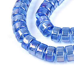 Ab couleur plaqué perles de verre transparent brins&nbsp;GLAA-T026-4x8mm-T04