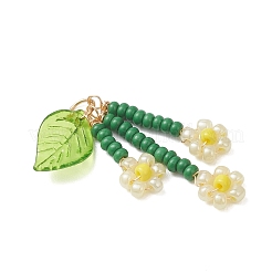 Подвески-цветы из стеклянных бусинок&nbsp;PALLOY-MZ01194-03