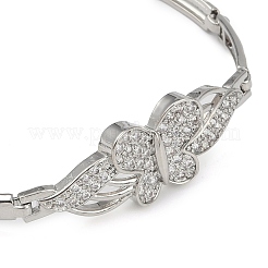 Браслеты-цепочки из латуни с микропаве и прозрачным фианитом&nbsp;BJEW-Z069-02P-01