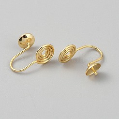 Латунные клипсы серьги выводы&nbsp;KK-WH0062-204B-G