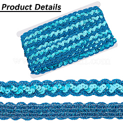 Блестящие кружевные ленты с пайетками из полиэстера OCOR-WH20007-15C