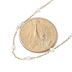 Ожерелья из нержавеющей стали 304 и искусственного жемчуга ABS&nbsp;NJEW-JN05267