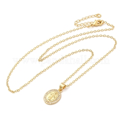 Колье с подвесками из латуни с микропаве и кубическим цирконием&nbsp;NJEW-I125-01E