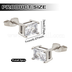 2 шт. серьги-гвоздики из нержавеющей стали&nbsp;EJEW-LP0001-42P