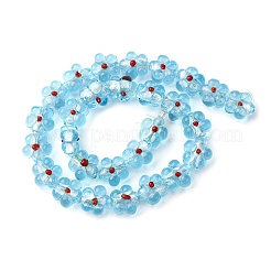 Ручная серебряная фольга стеклянные бусины Lampwork&nbsp;LS-FOIL-T001-02J