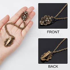 Ahademaker плоские круглые и цветочные и листовые булавки со стразами JEWB-GA0001-12