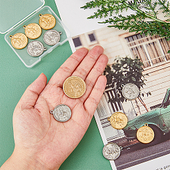 12 шт. подвески из нержавеющей стали 304 двух цветов&nbsp;STAS-DC0011-71