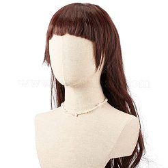 Ожерелье из бисера из натурального розового кварца для девочек и женщин NJEW-TA00016-02