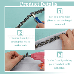 1 ярд железных стеклянных цепочек со стразами&nbsp;CH-FG0001-01A