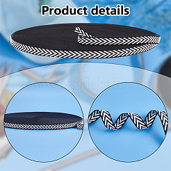 50 ярд полиэфирной жаккардовой ленты с узором «елочка» OCOR-WH0093-06A