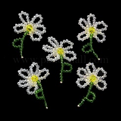 Cabochons tissés en perles de verre faits à la main&nbsp;GLAA-C028-01F