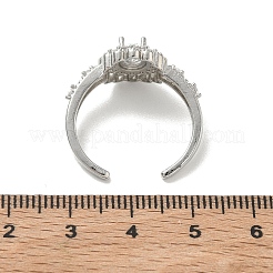 Messing Micro Pave Zirkonia Manschette offene Ringe&nbsp;RJEW-C163-19P