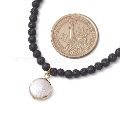 Ожерелья из натурального лавового камня толщиной 4 мм NJEW-JN05007