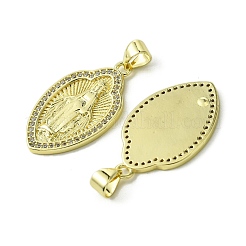 Латунные микропаве прозрачные подвески с фианитом KK-H472-50A-G