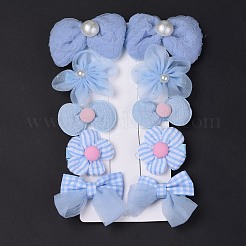 5 пара 5 стильных заколок крокодил из полиэстера с бантом и цветком PHAR-C012-01D