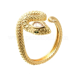 Манжеты из латуни с микро паве кубический цирконий для женщин RJEW-D301-31G