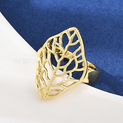 Латунь регулируемые манжеты кольца RJEW-C139-16B-G