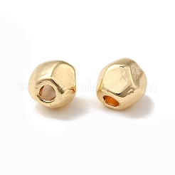 楕円形の卵合金ファセットビーズ  長持ちメッキ  ラックめっき  14KGP本金メッキ  5x5x5mm  穴：1.6mm&nbsp;FIND-G066-01LG