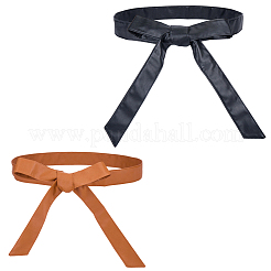2 Stück 2 Farben PU-Leder-Wickelgürtel für Mäntel&nbsp;AJEW-CL0005-21B
