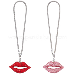 2 ciondolo per labbra con strass in 2 colori&nbsp;HJEW-CY0001-02