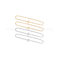 4 шт. 2-х цветное ожерелье из нержавеющей стали 304 с цепочками Фигаро&nbsp;NJEW-UN0001-33