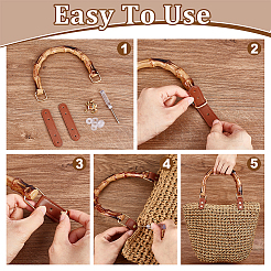 2 шт. ручки для сумок из АБС-пластика в форме бамбука&nbsp;FIND-WH0111-772A