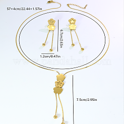 Ohrringe und Lariat-Halsketten aus Edelstahl für Damen&nbsp;GQ8201