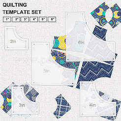 2~6-дюймовые прозрачные акриловые шаблоны для квилтинга DIY-WH0381-001