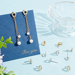 24 шт. 2-цветная фурнитура для сережек-гвоздиков в виде цветка из сплава FIND-HY0001-56