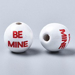 Расписные европейские бусины из натурального дерева WOOD-S057-058