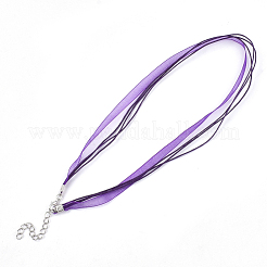 Изготовление ожерелья из вощеного шнура и органзы&nbsp;NCOR-T002-193