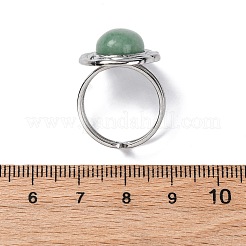 Anillos de dedo ovalados con piedras preciosas naturales y sintéticas&nbsp;RJEW-M063-01P