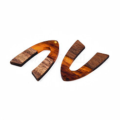Pendentifs en résine transparente et bois de noyer&nbsp;RESI-N025-029-C02