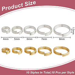 100 шт. латунные разрезные кольца&nbsp;FIND-HY0005-04A