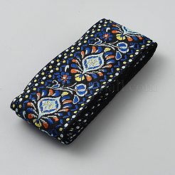 Rubans en polyester brodés à motifs floraux de style ethnique&nbsp;OCOR-WH0104-26A
