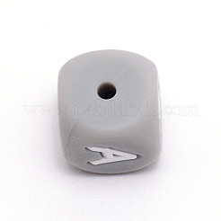 Perline dell'alfabeto in silicone per la realizzazione di braccialetti o collane&nbsp;SIL-TAC001-01A-A