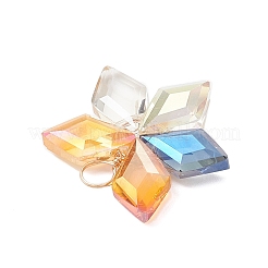 9 шт. 3-цветные подвески из гальванизированного стекла в форме ромба&nbsp;PALLOY-JF04507
