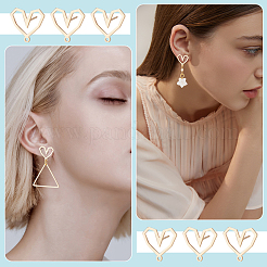 6 пара латунных сережек-гвоздиков&nbsp;KK-BC0011-89