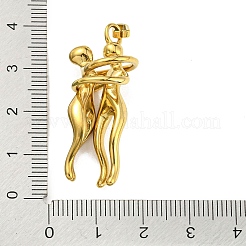 イオンプレーティング（IP）304ステンレスペンダント  人間  ミックスカラー  37x13.5x15mm  穴：4x2.3mm&nbsp;STAS-M329-08