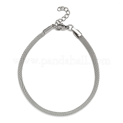 Устойчивые к потускнению сетевые цепи из нержавеющей стали/сетчатые браслеты браслеты&nbsp;BJEW-I274-13S