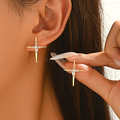 Boucles d'oreilles en laiton pavées de zircons cubiques pour femmes&nbsp;HD7122