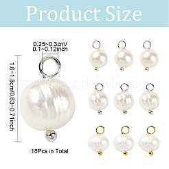 18шт 3 цвета натуральный культивированный пресноводный жемчуг подвески&nbsp;PALLOY-YW00036