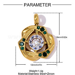 Подвески из нержавеющей стали 304 с микропаве из кубического циркония&nbsp;STAS-OY008-74G