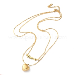 Двухслойные ожерелья из хирургической нержавеющей стали 316 NJEW-P324-03B-G